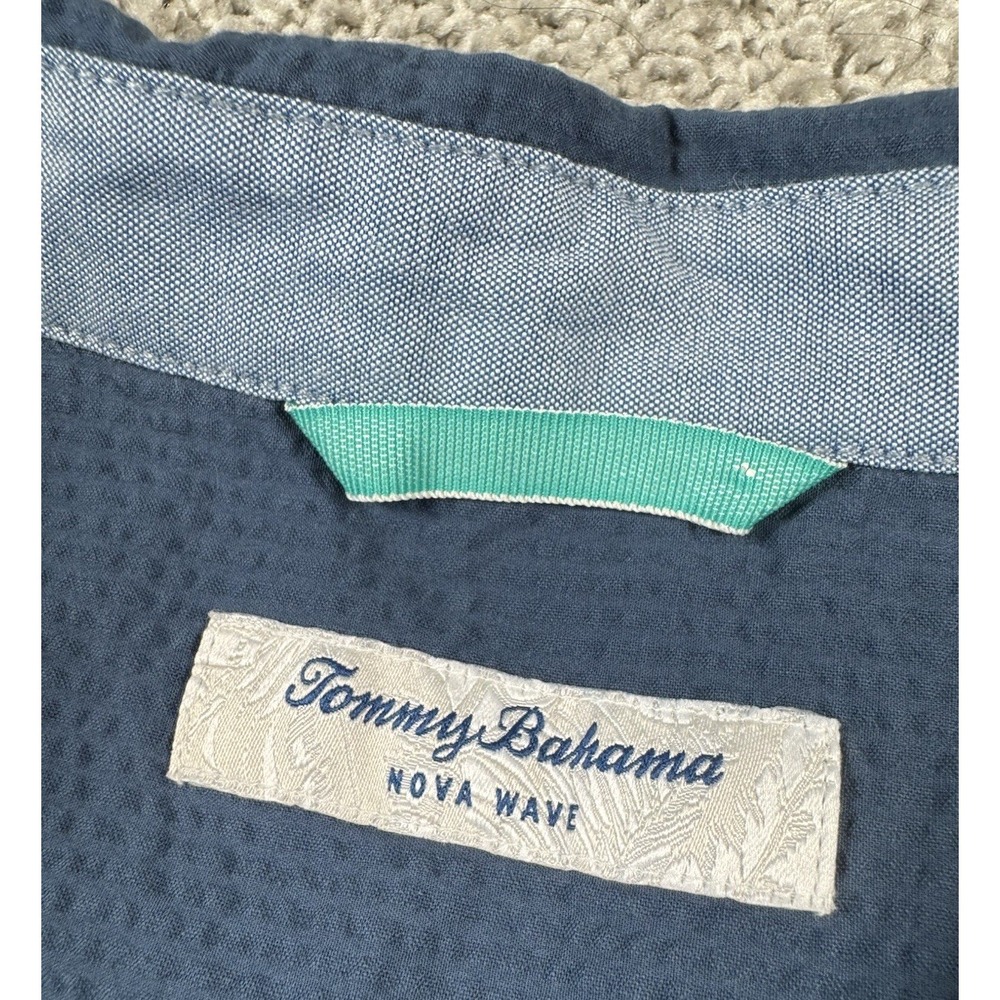 Tommy Bahama Nova Wave Mens Seersucker Shirt Blue Button Short Sleeve Big 4XLB - Picture 3 of 8